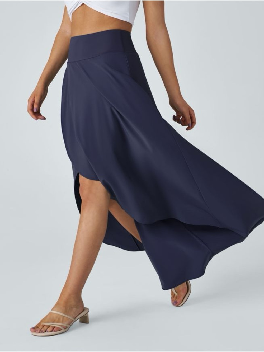 HALARA NEW Breezeful High Waisted High Low Ruffle 2-in-one Flowy Quick Dry Skirt
